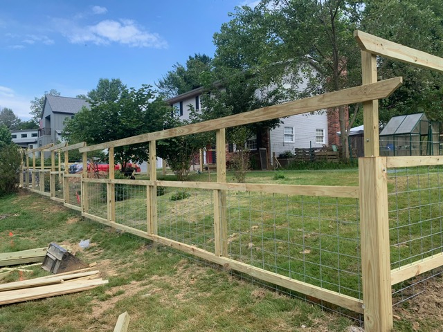 Wood-Framed Wire Mesh Deer Fence